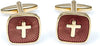 Cross Crosses Christian 6 Pairs Cufflinks with a Presentation Gift Box and Polishing Cloth