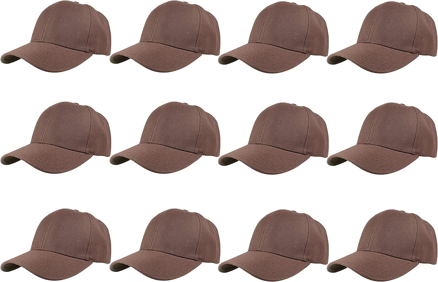 Plain Blank Baseball Caps Adjustable Back Strap Wholesale LOT 12 PC'S