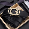 Ratchet Leather Belt for Men Designer Belts for Men with Automatic Buckle Alloy,Trend Fashion with Gift Box