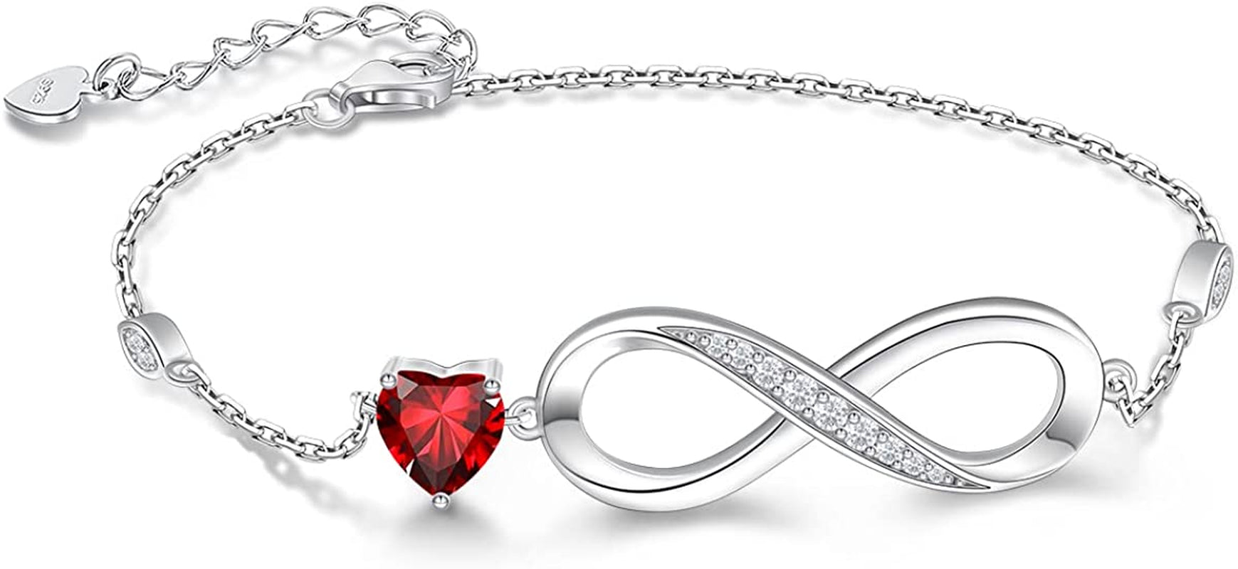 Infinity Love Heart Symbol Charm Bracelet for Women 925 Sterling Silver Adjustable Birthday Christmas Valentine’S Day Jewelry Gift for Mom Women Wife Girls Sister Her Friends