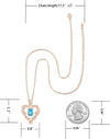Heart Necklace for Women Silver/Rose Gold Love Heart Pendant Necklace with Cubic Zirconia Birthstone Christmas Birthday Anniversary Valentine'S Day Jewelry Gift for Women Wife Mom Girlfriend BFF