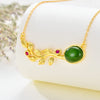 Oval Green Jade Pendant Necklace Gold Plated Leaf Necklaces Jewelry Birthday Valentine'S Day Gifts for Women Her Girls Wife