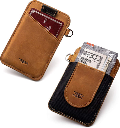 Card Holder Wallet for Men and Women - Slim Minimalist Front Pocket Wallet Elastic Credit Card Holder Genuine Leather RFID Blocking Card Case Wallets