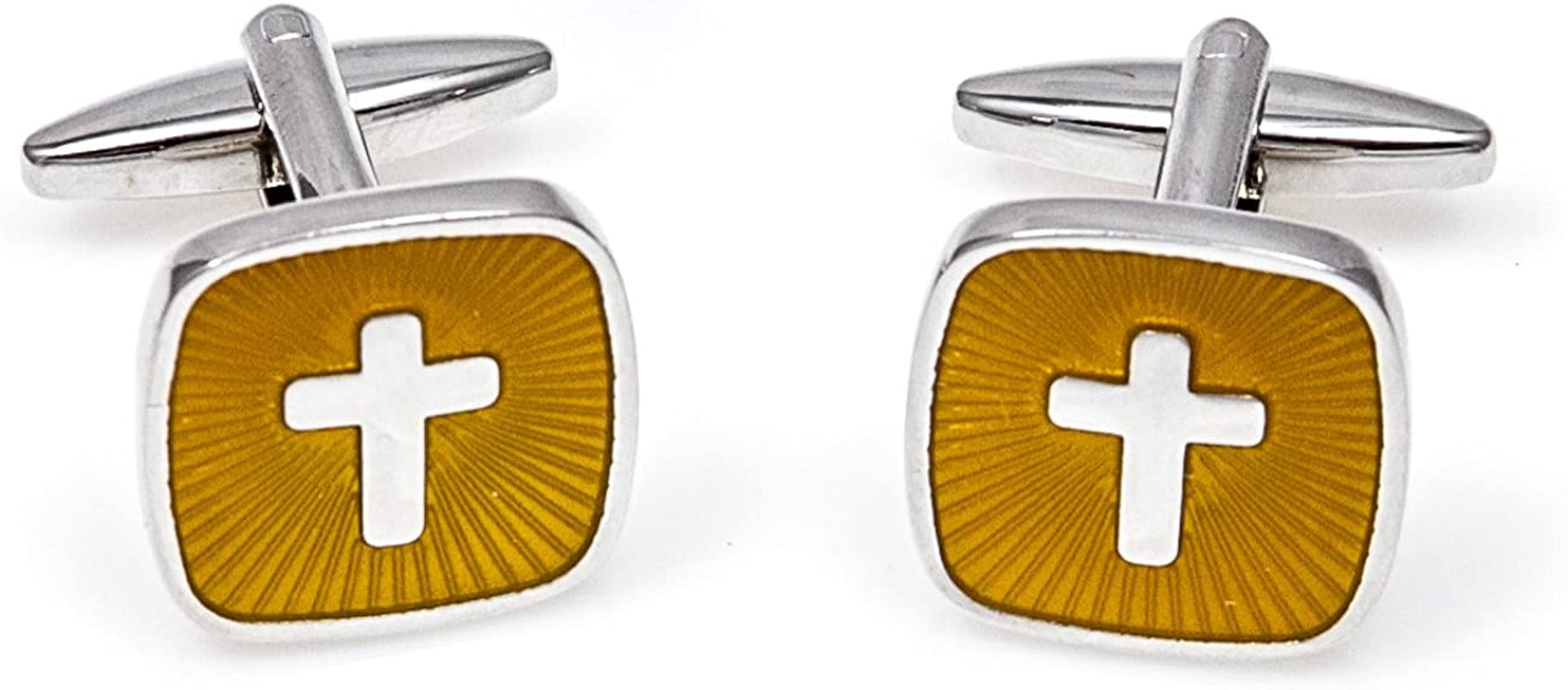 Cross Crosses Christian 6 Pairs Cufflinks with a Presentation Gift Box and Polishing Cloth