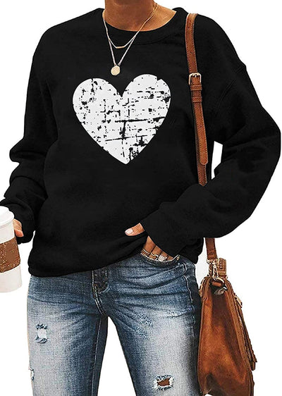 Fleece Valentines Day Sweatshirt Womens Cute Leopard Love Heart Lollipop Pullover Tops Valentines Gift