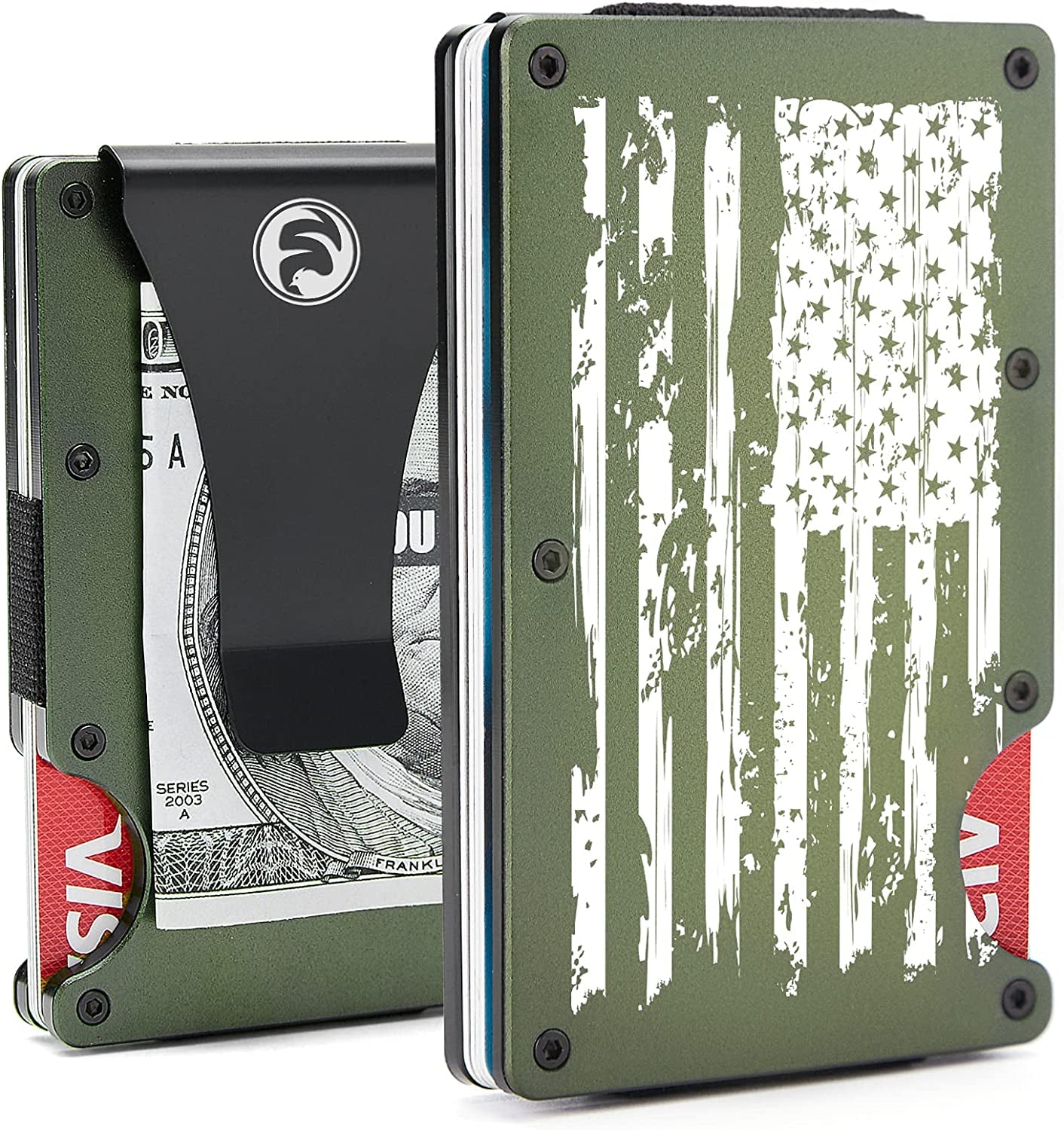 Minimalist Engraved Wallet for Boyfriend from Girlfriend - Slim Metal RFID Blocking Card Holder - Personalized Aluminum Front Pocket Money Clip for Men - Christmas Birthday Anniversary Valentines Day