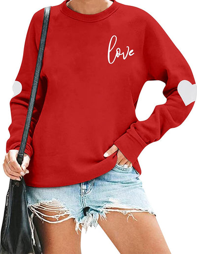 Valentine'S Day Sweatshirt Women Love Heart Grahic Long Sleeve Shirt Casual Valentines Gifts Pullover Tops