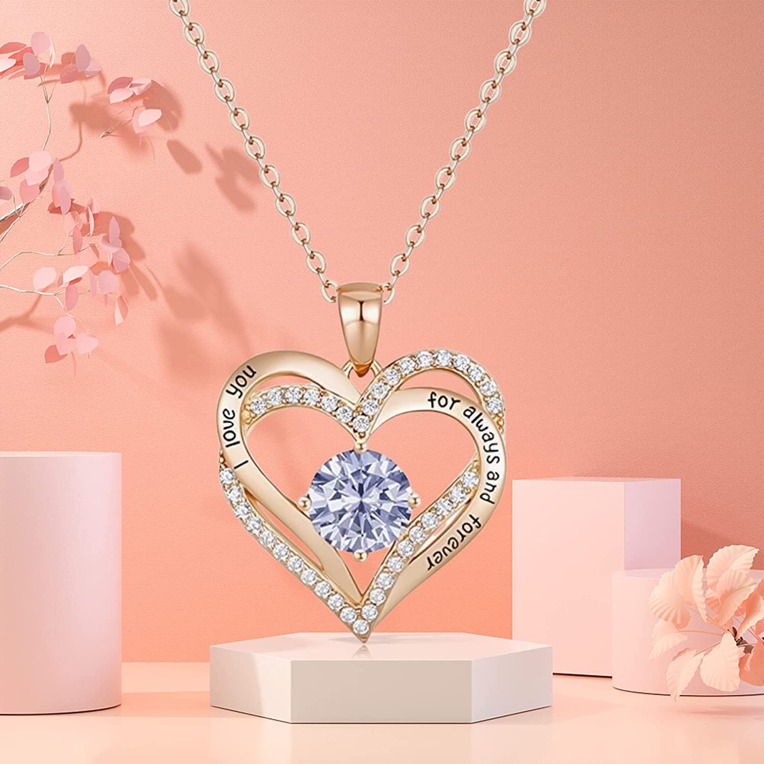 Gift Set for Women Preserved Rose with I Love You Necklace, Gift for Mother Girlfriend Daughter on Christmas Birthday Mother'S Day Anniversary and Valentine'S Day Gift