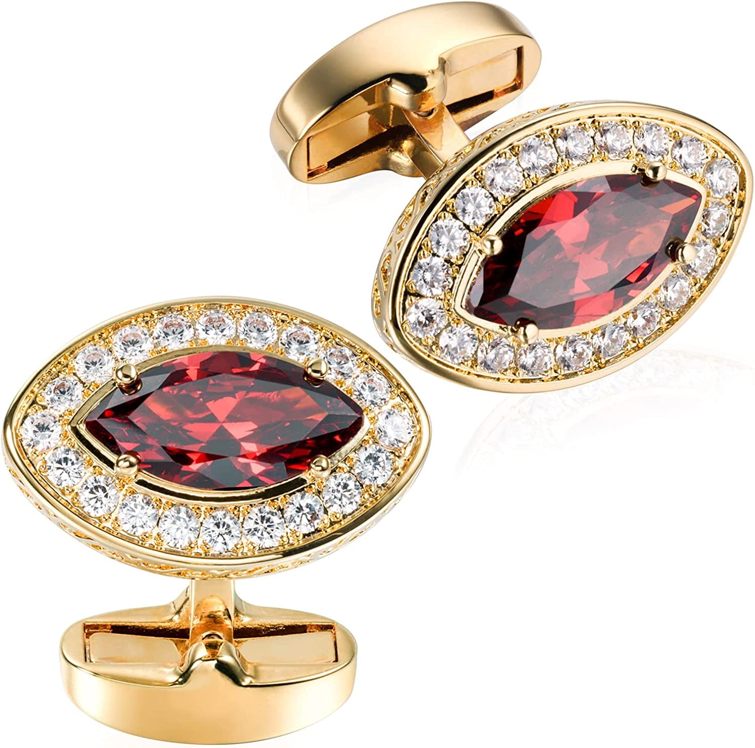 Cufflinks for Men, Gold Diamond Crystal Cufflinks for Groom Husband Personalized Gifts, Mens Formal Wedding Business Cufflinks, Luxurious Gorgeous Cuff Links French Shirt Accessories