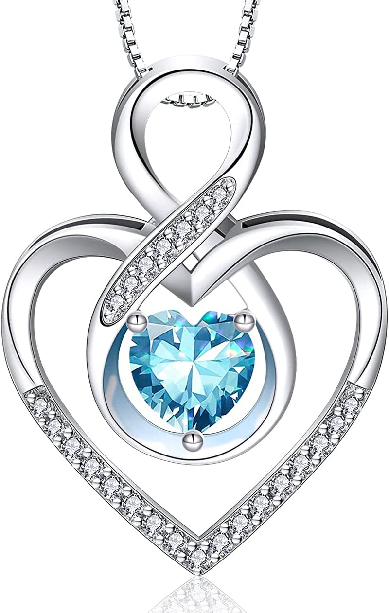 Infinity Heart Symbol Necklace for Women 925 Sterling Silver Dainty Forever Love Heart Pendant Valentine’S Day Mother’S Day Anniversary Birthday Jewelry Gifts for Women Mom Wife Girls Sister Her Friends