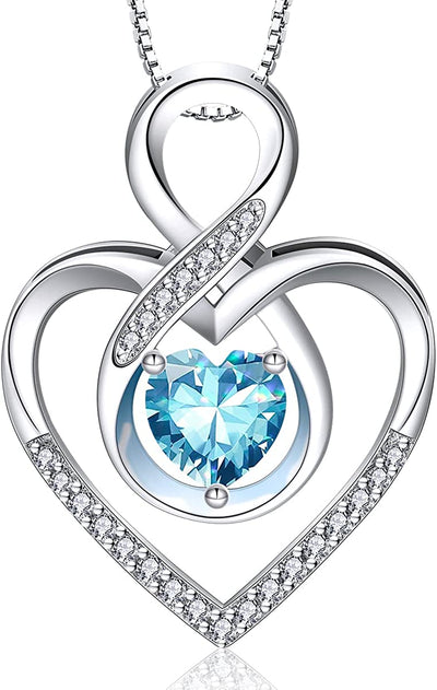 Infinity Heart Symbol Necklace for Women 925 Sterling Silver Dainty Forever Love Heart Pendant Valentine’S Day Mother’S Day Anniversary Birthday Jewelry Gifts for Women Mom Wife Girls Sister Her Friends