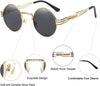 Steampunk round Sunglasses Metal Frame Circle Shades