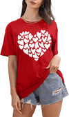 Valentines Day Shirt for Women Cute Love Heart Tshirts Graphic Valentine Gift Tee Casual Hearts Tops