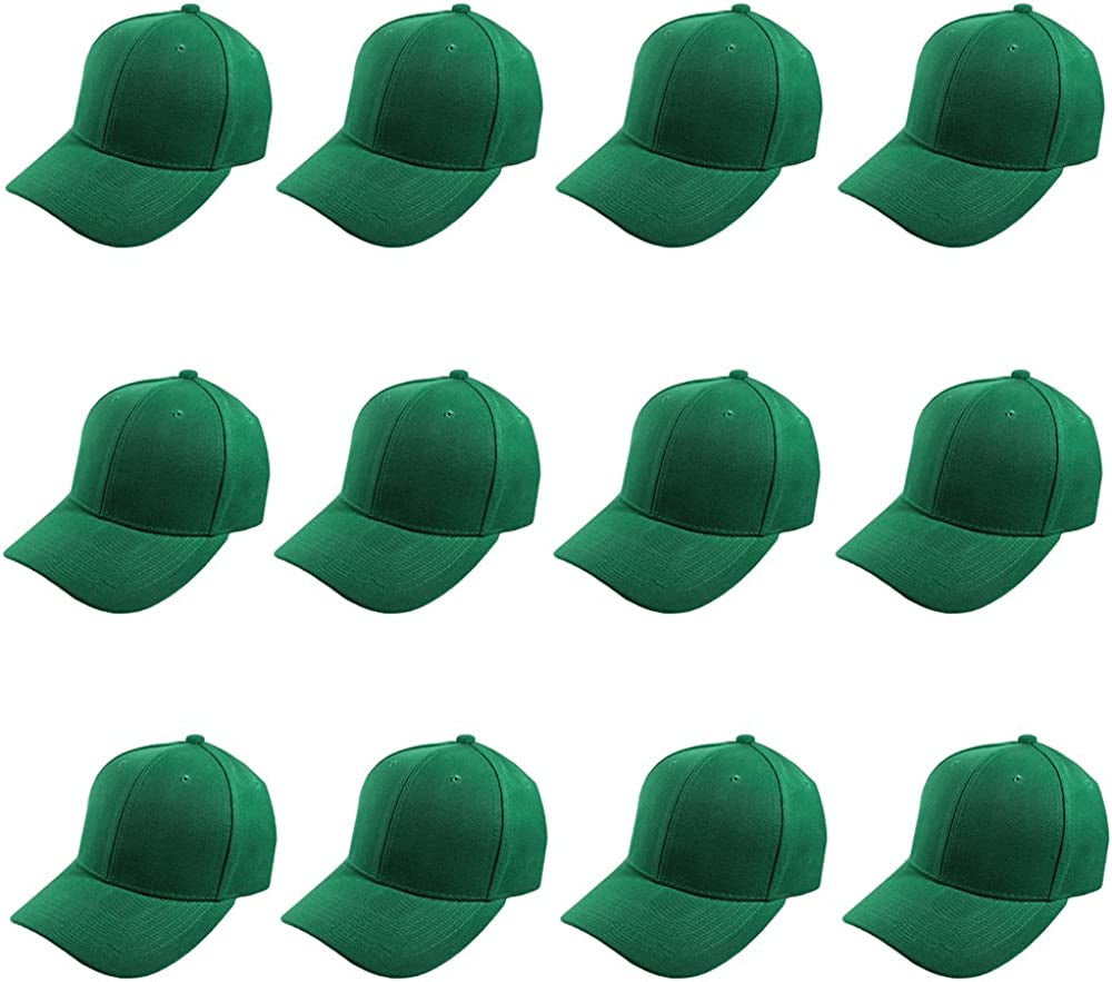 Plain Blank Baseball Caps Adjustable Back Strap Wholesale LOT 12 PC'S
