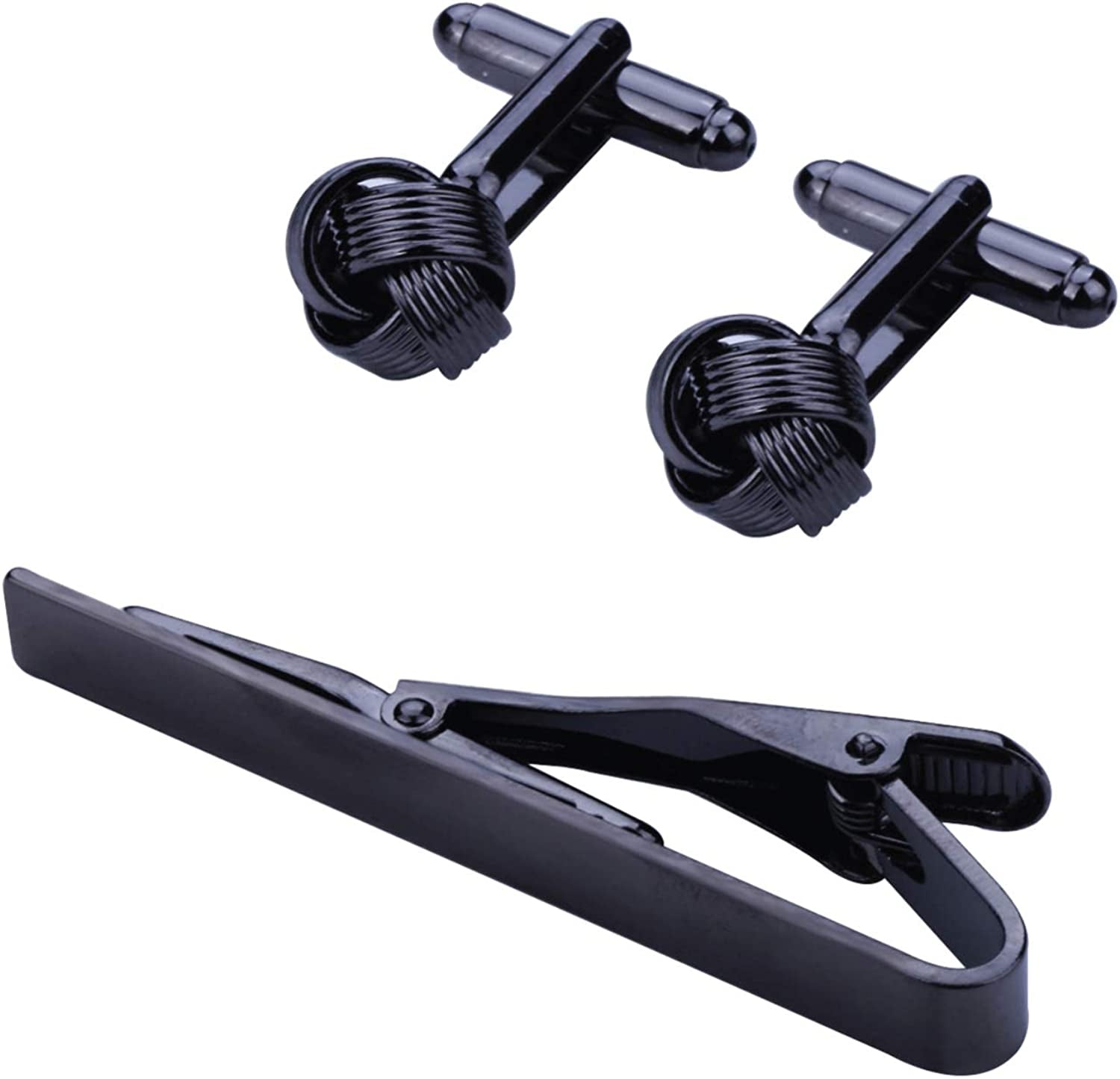 9PC Cufflinks Tie Clip Set Button Shirt Business Men Steel Jewelry Gift Box