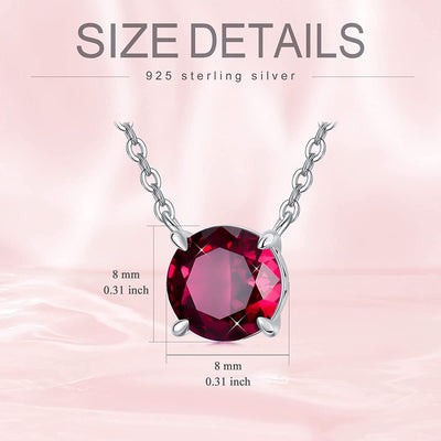 Valentines Day Gifts for Women/Her,925 Sterling Silver Single Round-Cut Crushed Ice Birthstone Choker Pendant Necklace,Birthday Anniversary Valentines Mothers Day Bridal Prom Jewelry Gifts for Girlfriend Mom Bridal,16+2 Inches