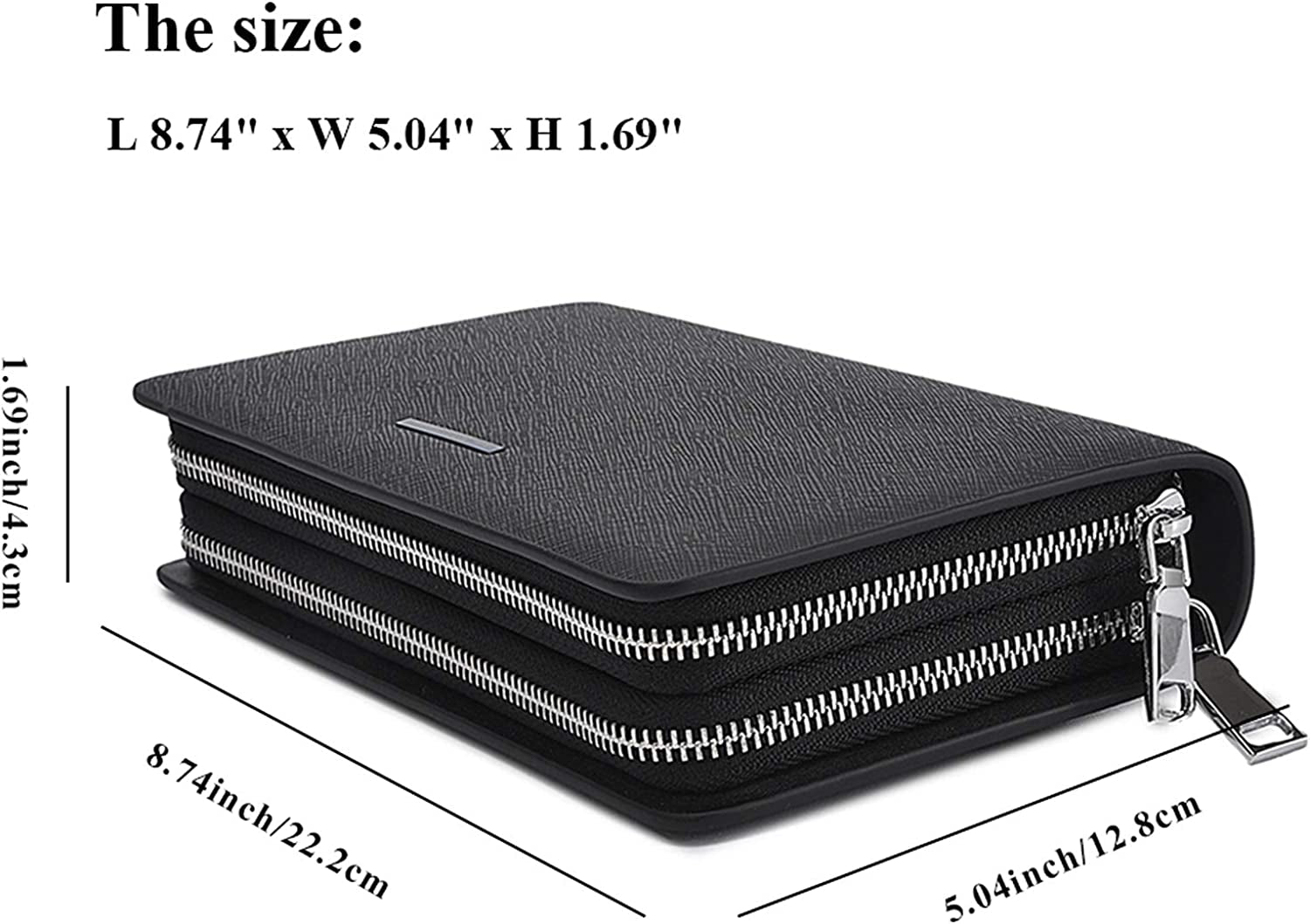 Men Clutch Bag Purse Genuine Leather Wallet Business Card Holder…