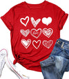 Valentines Day Shirt for Women Cute Love Heart Tshirts Graphic Valentine Gift Tee Casual Hearts Tops