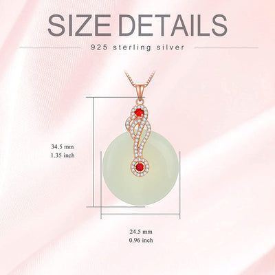 Rose Gold Plated Jade Necklace for Women Sterling Silver Circle Jade Pendant Necklace Jewelry Birthday Valentine'S Day Gifts for Women Girls Her Wife