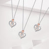 Rose Heart Necklaces Gifts for Women, CZ Heart Initial Letter Pendant Necklaces Jewelry Anniversary Valentines Day Gifts for Her Mothers Day Christmas Birthday Gifts for Women Girls