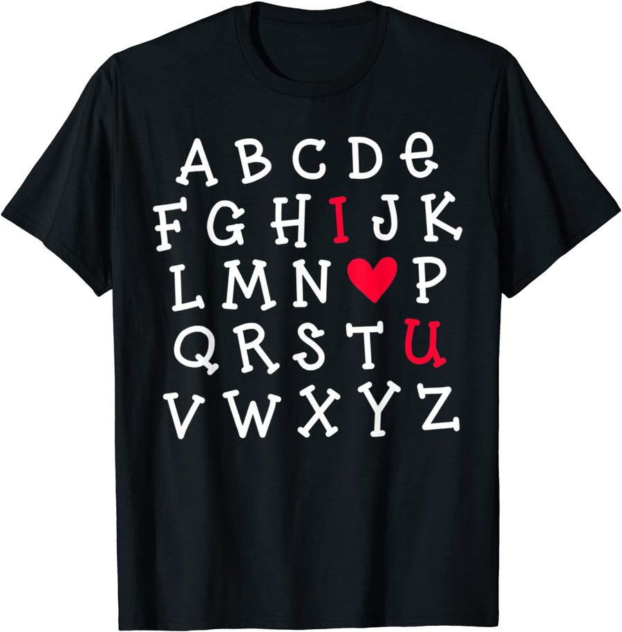 Alphabet ABC I Love You T-Shirt Valentines Day Heart Gifts T-Shirt