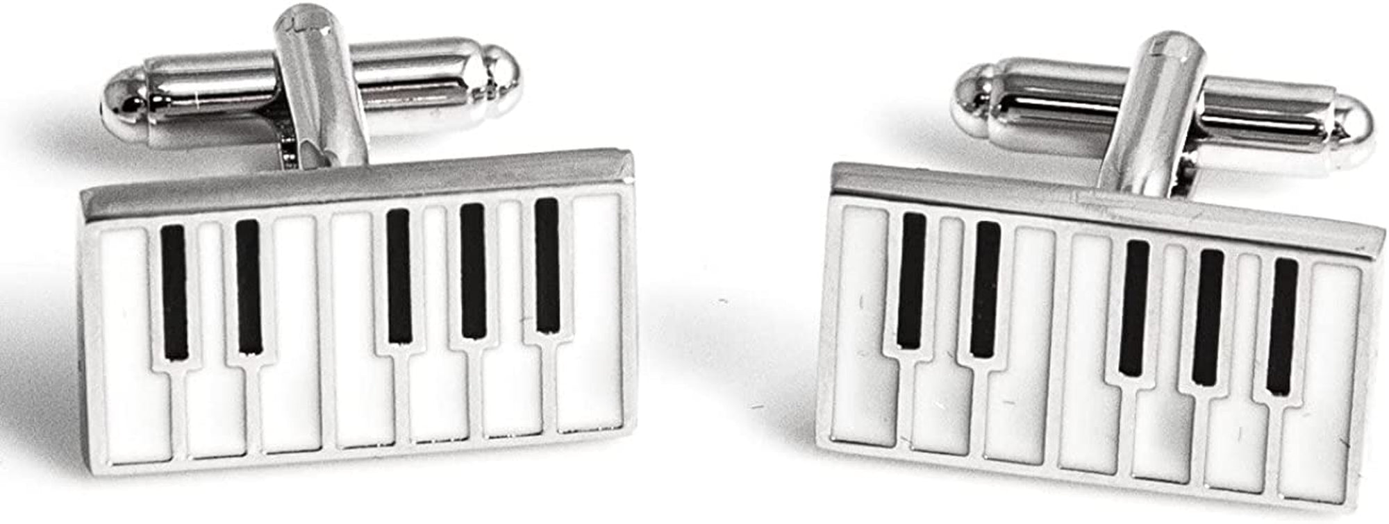 Piano Keys Grand Music 4 Pairs Cufflinks in a Presentation Gift Box & Polishing Cloth