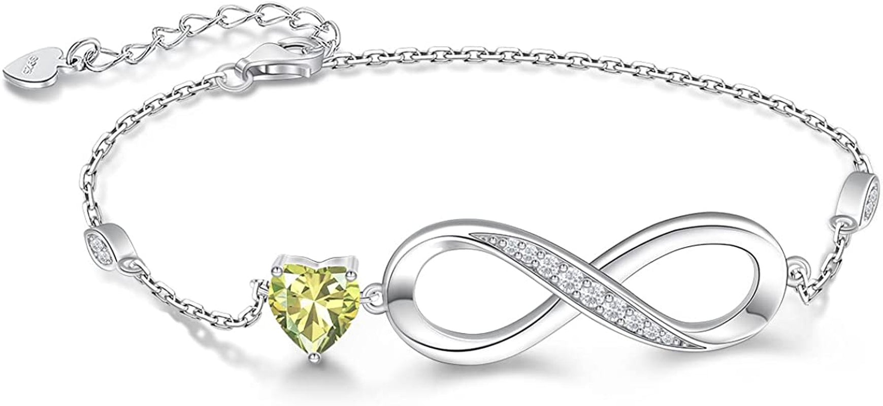 Infinity Love Heart Symbol Charm Bracelet for Women 925 Sterling Silver Adjustable Birthday Christmas Valentine’S Day Jewelry Gift for Mom Women Wife Girls Sister Her Friends