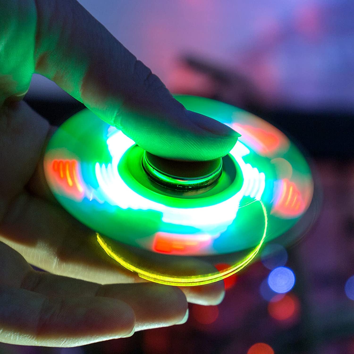 20 Pack Fidget Light up Spinners, Crystal LED Fidget Light up Spinners for Kids Adults Rainbow Hand Fidget Pack Glow in the Dark Birthday Party Favors ADHD Anxiety Stress Reducer Goodie Bag Stuffers