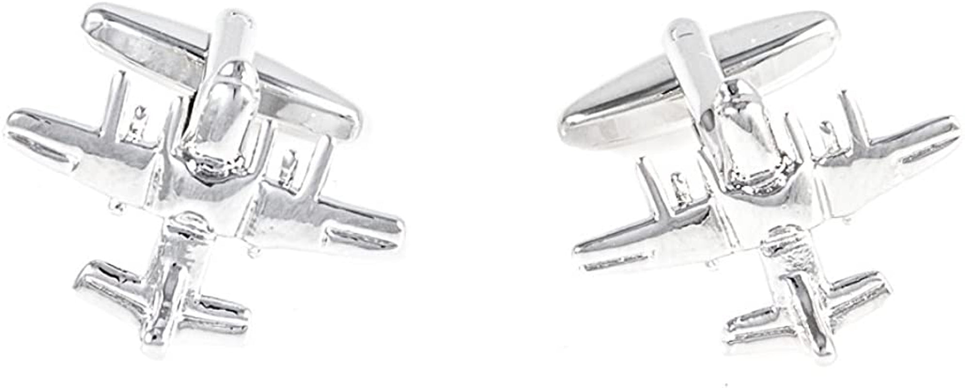 Plane Airplane Pilot Jets 6 Pairs Cufflinks in a Presentation Gift Box, Collar Tabs & Polishing Cloth