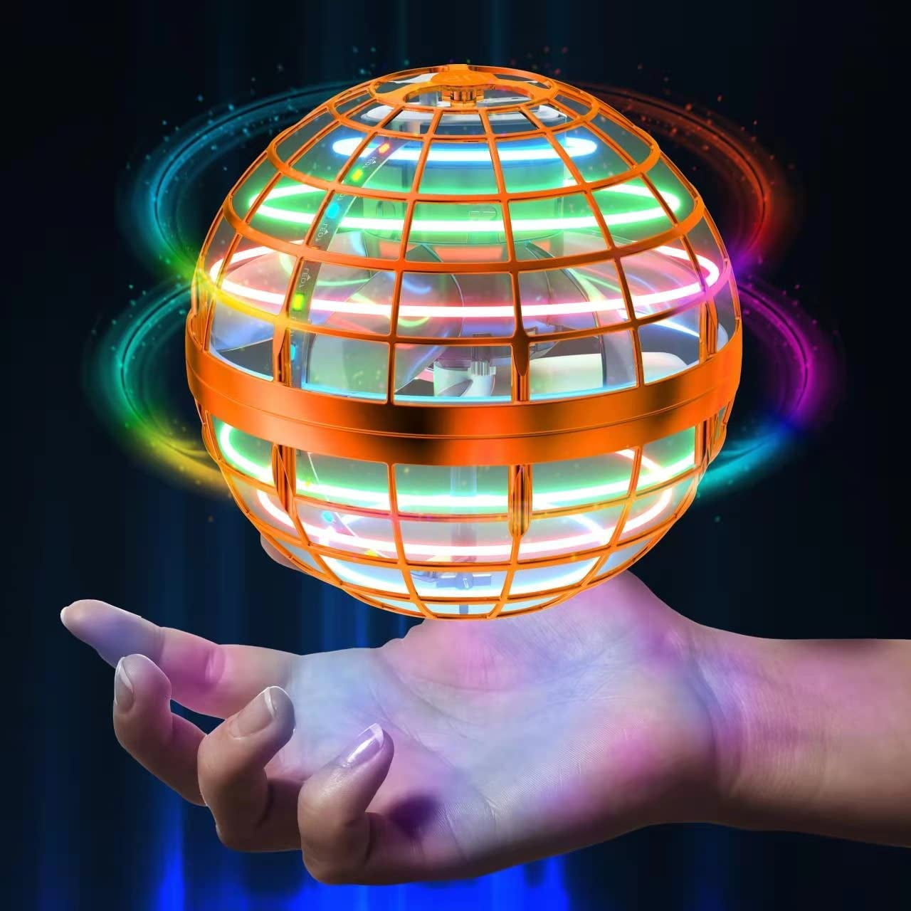 Flying Orb Ball Toys Cosmic Globe Boomerang Hover Ball Galactic Fidget Spinner Hand Drone Orbit Magic Cool Birthday for Boys Girls Teens 6 -10+ Year Old Indoor Outdoor(Blue)