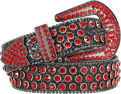 Men Women Fashion Rhinestone Belt Western Cowgirl Bling Studded Design Leather Diamond Belt for Jeans Dress