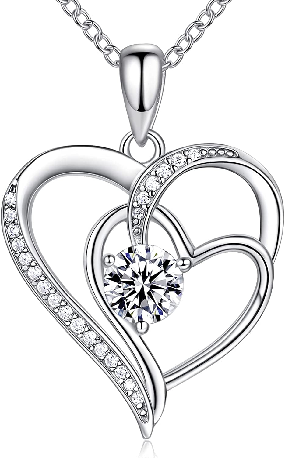 Heart Necklace for Women, 18K Gold over 925 Sterling Silver Necklace for Women with a Gemstone Birthstone, Birthday Anniversary Valentine Mother’S Day Christmas Jewelry Gifts for Women Mom Girlfriend Wife Her Sister Spouses