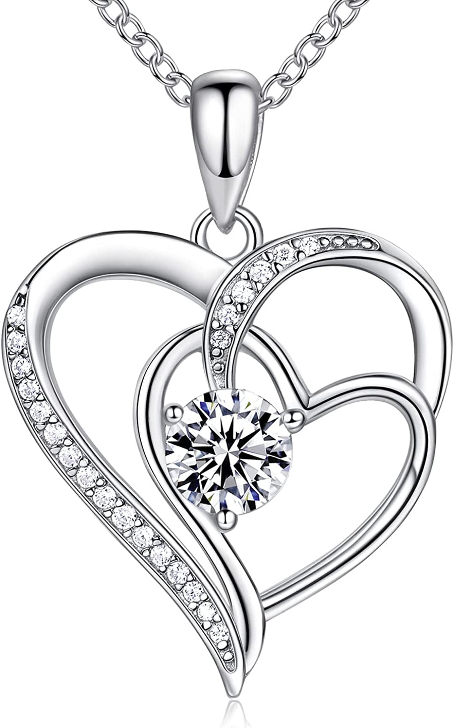 Heart Necklace for Women, 18K Gold over 925 Sterling Silver Necklace for Women with a Gemstone Birthstone, Birthday Anniversary Valentine Mother’S Day Christmas Jewelry Gifts for Women Mom Girlfriend Wife Her Sister Spouses