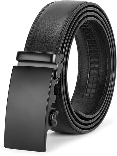 Men'S Ratchet Belt for Dress 2Pack Slid Leather Belt with Automatic Click Buckle