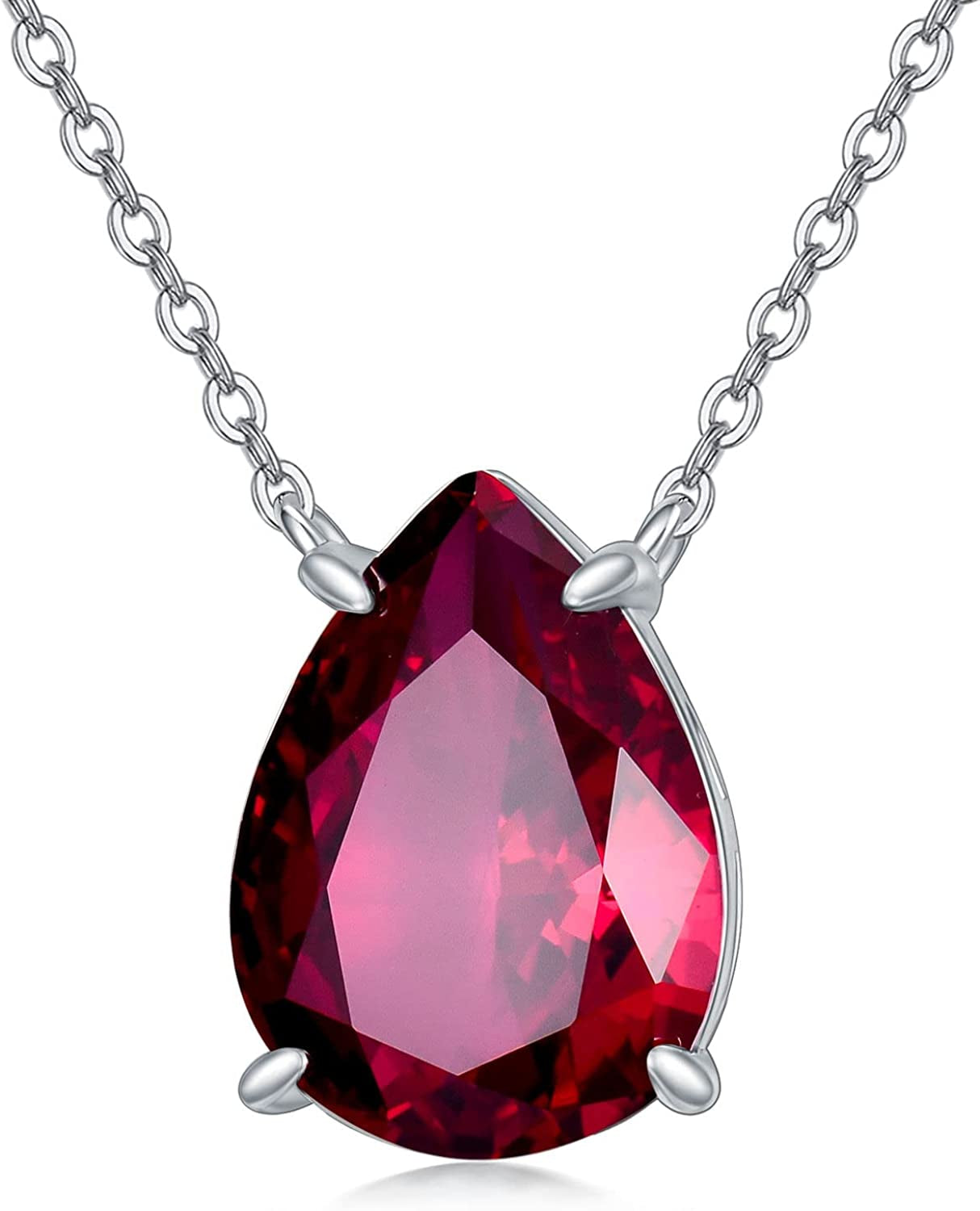 Valentines Day Gifts Teardrop Birthstone Choker Pendant Necklace 925 Sterling Silver Teardrop Creshed Ice Necklace,Bridal Prom - Elegant Birthday Mothers Day Anniversary Wedding Jewelry Gifts for Women Her Wife Mom