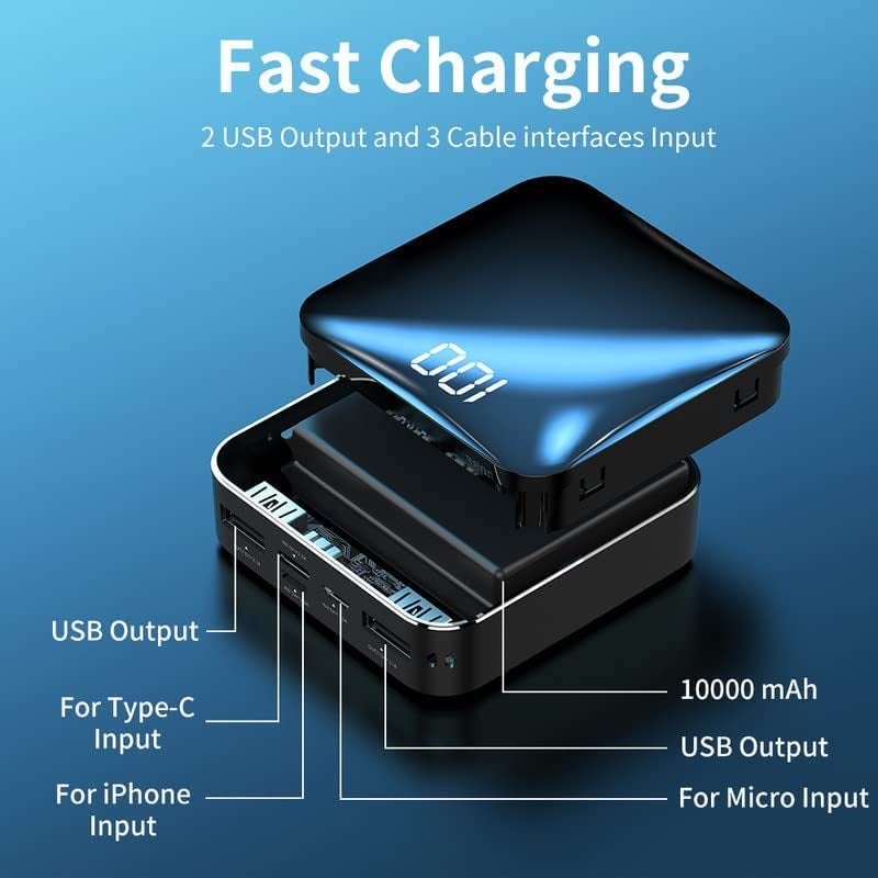 T-CORE Power Bank the Smallest and Lightest 10000Mah External Battery Ultra-Compact High-Speed Charging Technology Portable Charger for Iphone, Samsung Galaxy and More