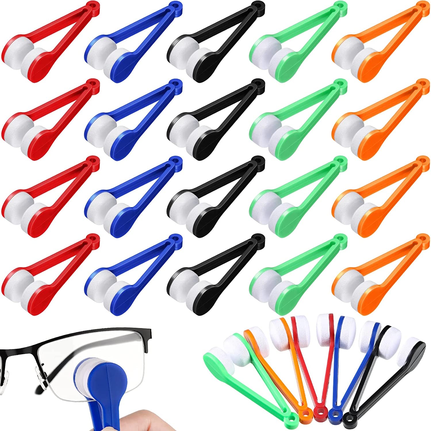 40 Pcs Mini Sun Glasses Eyeglass Microfiber Spectacles Cleaner Soft Eyeglasses Brush Cleaning Tool Eye Glasses Lens Cleaner Eyeglasses Cleaner Cleaning Clip for Clean Screen Glasses Surface