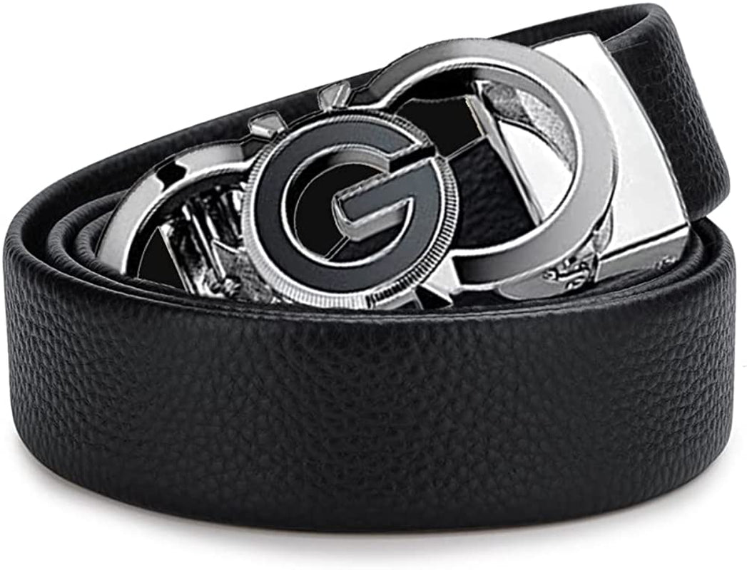 Leather Ratchet Belts for Men Automatic Buckle with Belt Box, Gift for Men