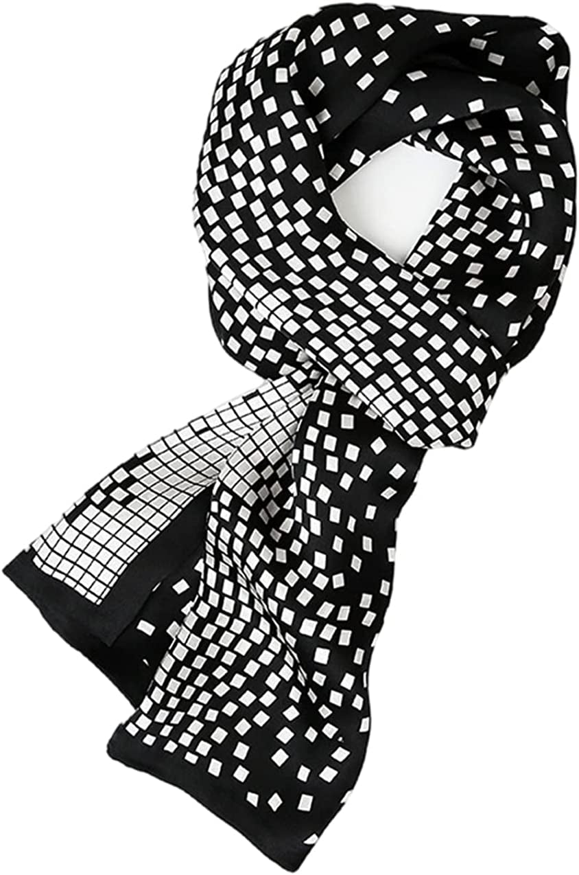 Men'S 100 Silk Scarf Double Layers Fashion Neckerchief Formal Casual