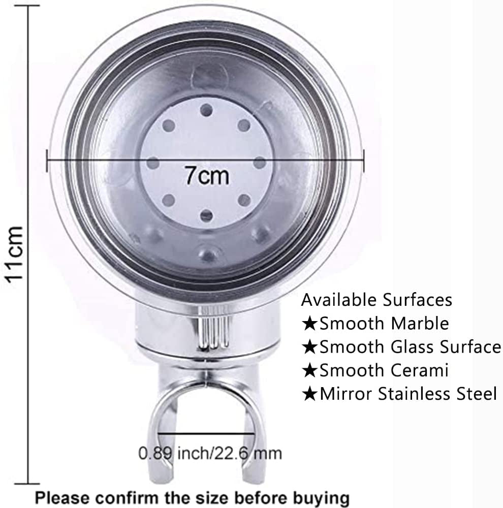 Shower Head Holder Suction Cup Handheld Showerhead Bracket Adjustable Height Shower Holder, Removable Handheld Wand Holder Wall Mounted Suction Bracket