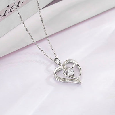 Heart Necklace for Women, 18K Gold over 925 Sterling Silver Necklace for Women with a Gemstone Birthstone, Birthday Anniversary Valentine Mother’S Day Christmas Jewelry Gifts for Women Mom Girlfriend Wife Her Sister Spouses