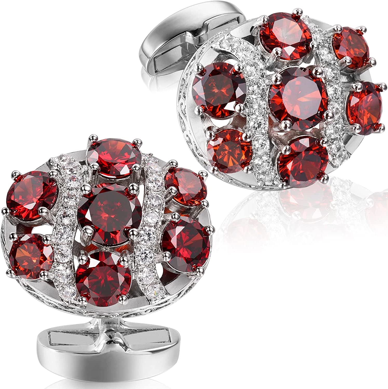 Cufflinks for Men, Gold Diamond Crystal Cufflinks for Groom Husband Personalized Gifts, Mens Formal Wedding Business Cufflinks, Luxurious Gorgeous Cuff Links French Shirt Accessories