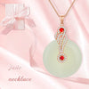 Rose Gold Plated Jade Necklace for Women Sterling Silver Circle Jade Pendant Necklace Jewelry Birthday Valentine'S Day Gifts for Women Girls Her Wife