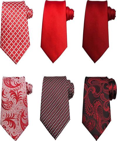 Lot 6 PCS Men'S Silk Tie Woven Necktie Jacquard Classic Ties for Men