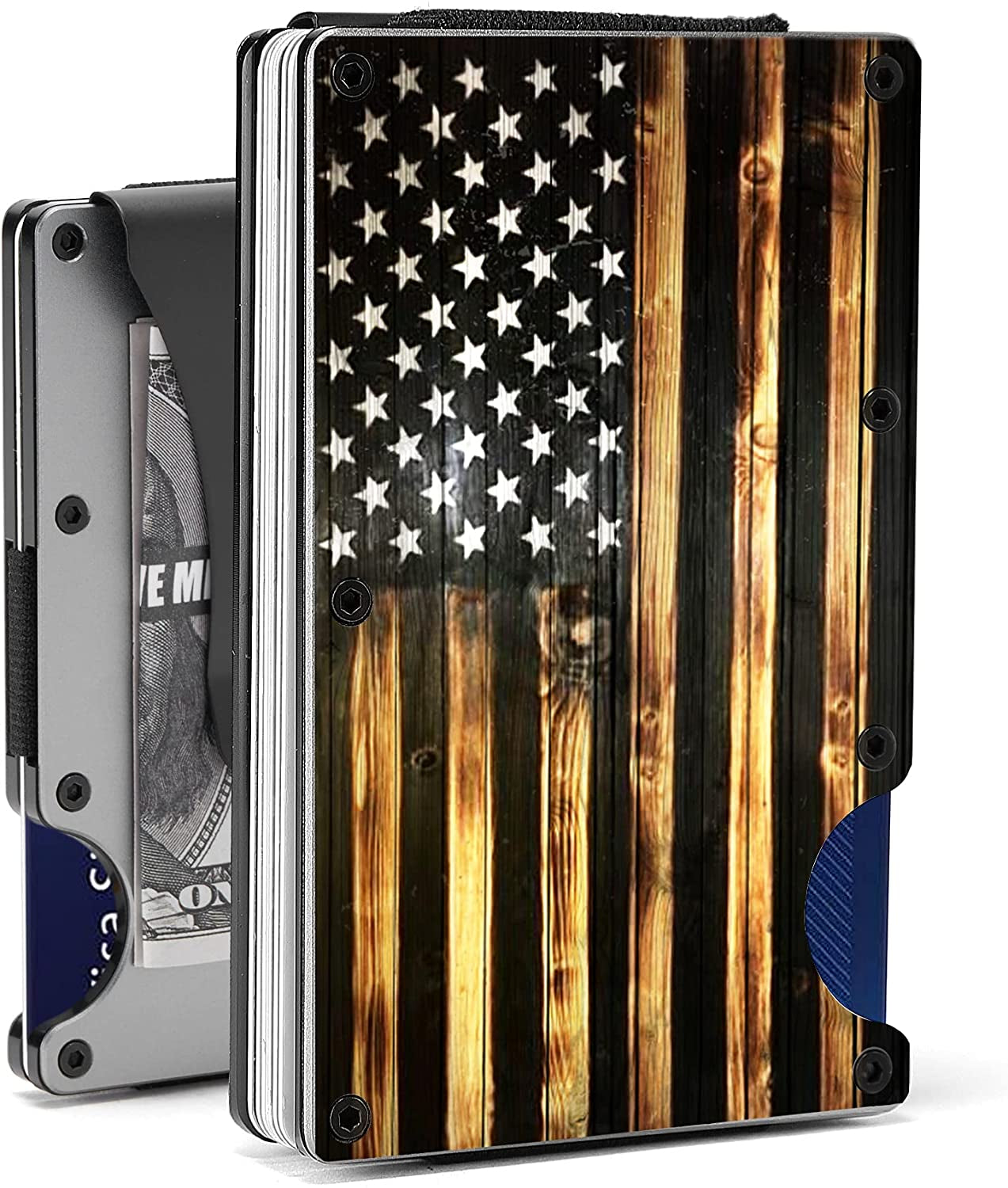 Personalized Engraved Metal Money Clip Aluminum Wallet for Son from Mom Mother - Christmas Graduation Birthday Deployment - Men Minimalist Slim Front Pocket RFID Blocking Credit Card Holder Purse