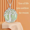 Tree of Life Necklace 14K Rose Gold Silver round Jade/Black Onyx Celtic Family Tree Pendant Necklace Jewelry Gifts for Women Girls Mom Wife Daughter Her