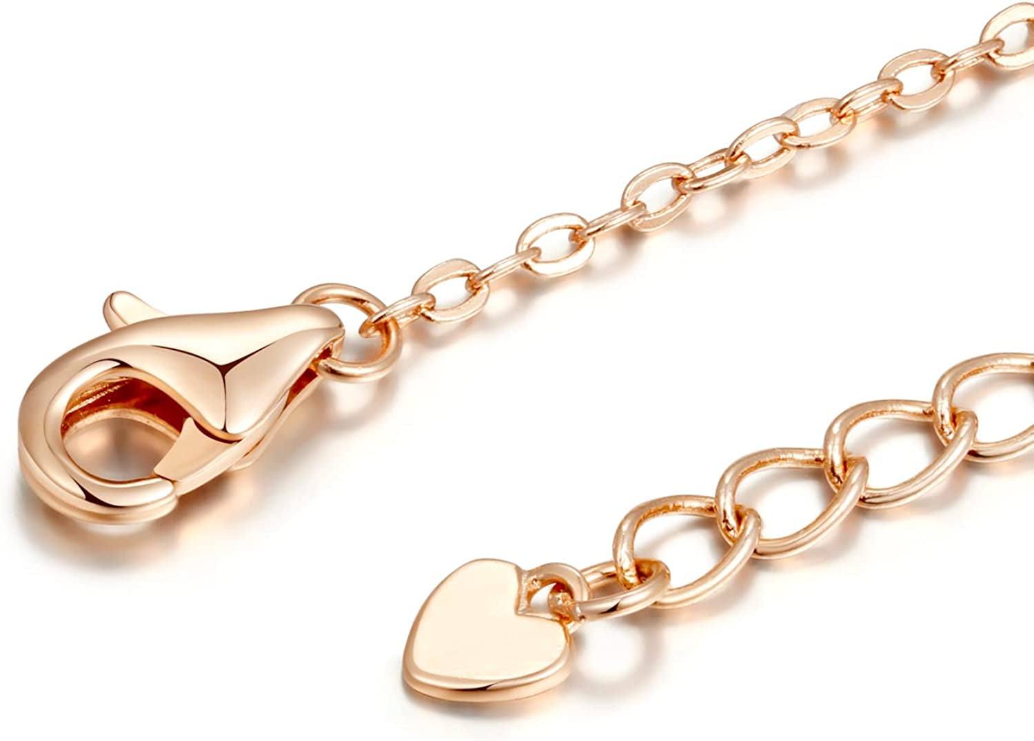 Heart Necklace for Women Silver/Rose Gold Love Heart Pendant Necklace with Cubic Zirconia Birthstone Christmas Birthday Anniversary Valentine'S Day Jewelry Gift for Women Wife Mom Girlfriend BFF