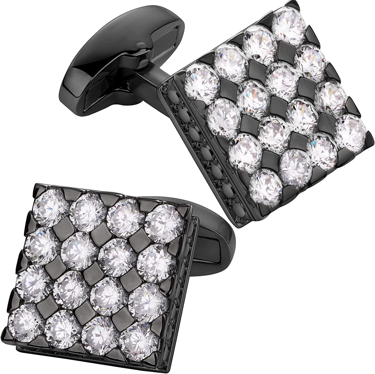 Cufflinks for Men, Gold Diamond Crystal Cufflinks for Groom Husband Personalized Gifts, Mens Formal Wedding Business Cufflinks, Luxurious Gorgeous Cuff Links French Shirt Accessories