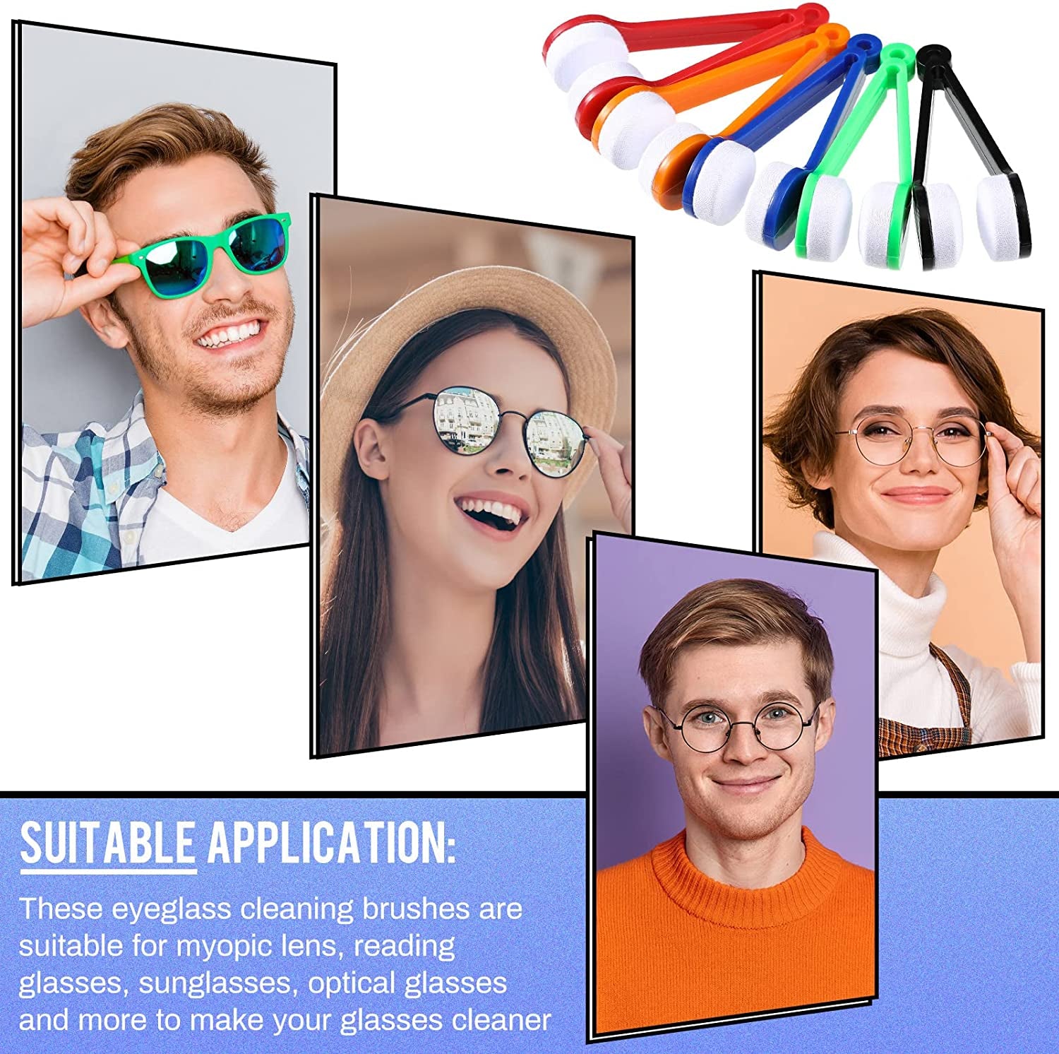 40 Pcs Mini Sun Glasses Eyeglass Microfiber Spectacles Cleaner Soft Eyeglasses Brush Cleaning Tool Eye Glasses Lens Cleaner Eyeglasses Cleaner Cleaning Clip for Clean Screen Glasses Surface