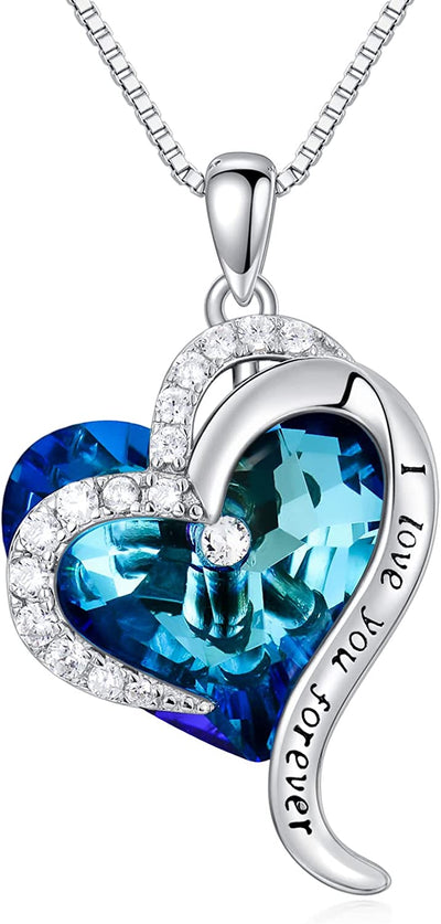 Valentine'S Day Gifts for Women 925 Sterling Silver I Love You to the Moon and Back Necklace Birthday Anniversary Jewelry Gifts for Women Mom Wife Girls